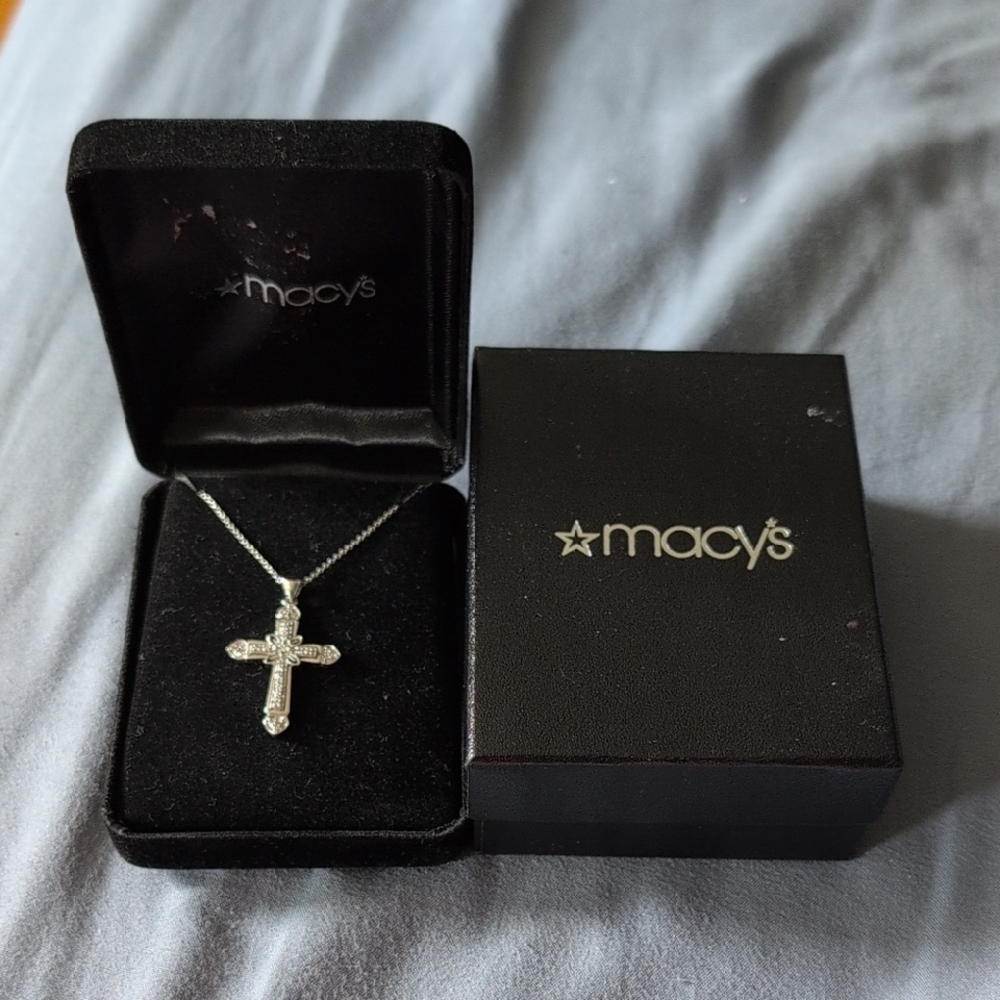 Macy's Silver Cross Necklace